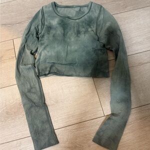 lululemon athletica Green Tie-Dye Crop Top